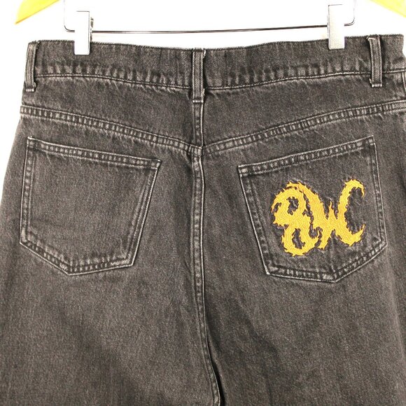 8THWNDR WASHED BLACK SK8R JEANS HIP HOP EMBROIDERED POCKETS BAGGY GRUNGE SIZE 32 - Picture 10 of 10
